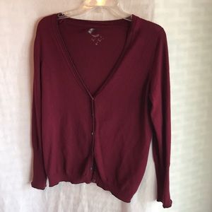 Maroon Cardigan Sweater